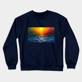 golden sunset by the ocean an golden sunset by the ocean an abstract paintingabstract painting Crewneck Sweatshirt